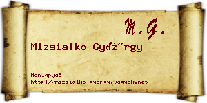 Mizsialko György névjegykártya
